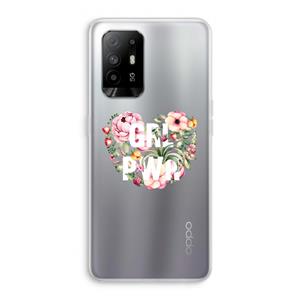 CaseCompany GRL PWR Flower: Oppo A94 5G Transparant Hoesje