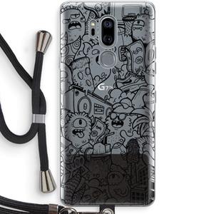 CaseCompany Vexx Black City : LG G7 Thinq Transparant Hoesje met koord