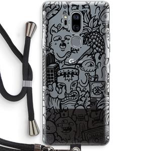 CaseCompany Vexx Black Mixtape: LG G7 Thinq Transparant Hoesje met koord