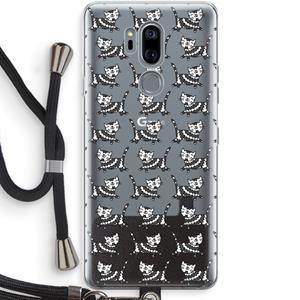 CaseCompany Zwarte poes: LG G7 Thinq Transparant Hoesje met koord