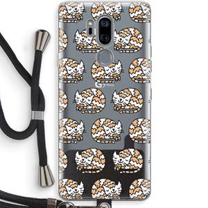 CaseCompany Slapende poes: LG G7 Thinq Transparant Hoesje met koord