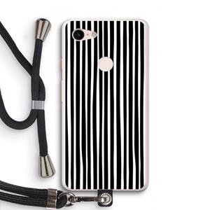 CaseCompany Stripes: Pixel 3 XL Transparant Hoesje met koord