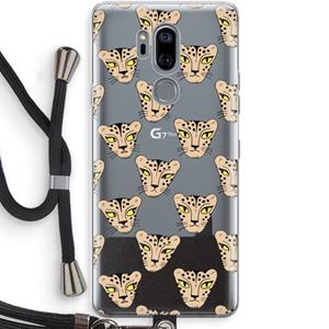 CaseCompany Tijger: LG G7 Thinq Transparant Hoesje met koord
