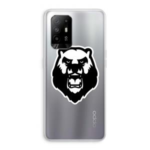 CaseCompany Angry Bear (white): Oppo A94 5G Transparant Hoesje