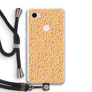 CaseCompany Camouflage: Pixel 3 XL Transparant Hoesje met koord