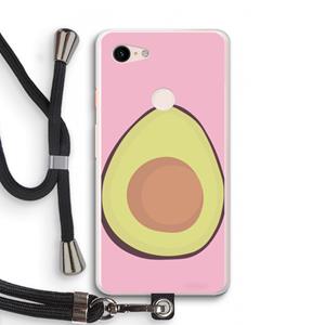CaseCompany Avocado: Pixel 3 XL Transparant Hoesje met koord