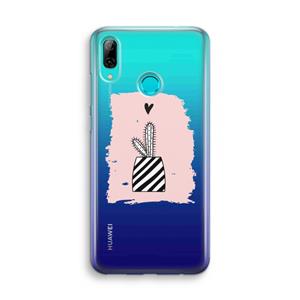 CaseCompany Zwart-wit cactus: Huawei P Smart (2019) Transparant Hoesje