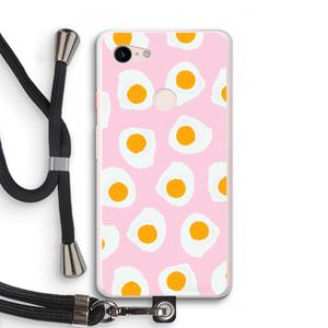 CaseCompany Dancing eggs: Pixel 3 XL Transparant Hoesje met koord