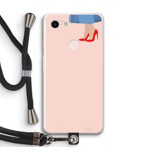 CaseCompany High heels: Pixel 3 XL Transparant Hoesje met koord