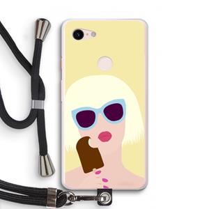 CaseCompany Ice cream: Pixel 3 XL Transparant Hoesje met koord