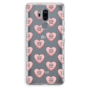 CaseCompany Chicks before dicks: LG G7 Thinq Transparant Hoesje