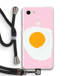 CaseCompany Sunny side up: Pixel 3 XL Transparant Hoesje met koord