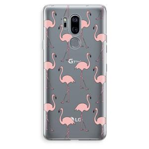 CaseCompany Anything Flamingoes: LG G7 Thinq Transparant Hoesje