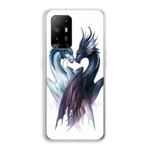 CaseCompany Yin Yang Dragons: Oppo A94 5G Transparant Hoesje