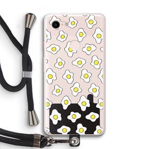 CaseCompany Spiegeleitjes: Pixel 3 XL Transparant Hoesje met koord