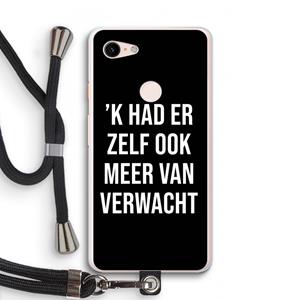 CaseCompany Meer verwacht - Zwart: Pixel 3 XL Transparant Hoesje met koord
