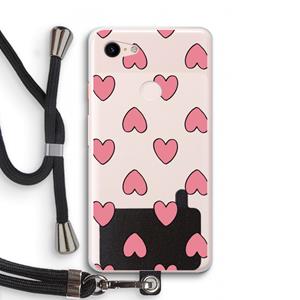 CaseCompany Ondersteboven verliefd: Pixel 3 XL Transparant Hoesje met koord