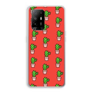 CaseCompany Mini cactus: Oppo A94 5G Transparant Hoesje