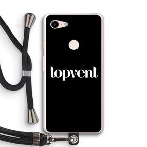 CaseCompany Topvent Zwart: Pixel 3 XL Transparant Hoesje met koord