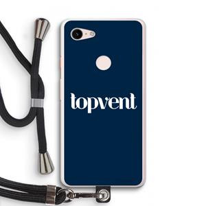 CaseCompany Topvent Navy: Pixel 3 XL Transparant Hoesje met koord