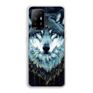 CaseCompany Darkness Wolf: Oppo A94 5G Transparant Hoesje