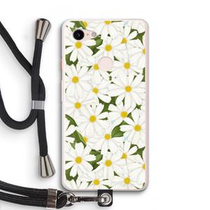 CaseCompany Summer Daisies: Pixel 3 XL Transparant Hoesje met koord