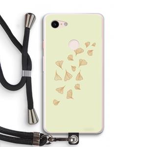 CaseCompany Falling Leaves: Pixel 3 XL Transparant Hoesje met koord