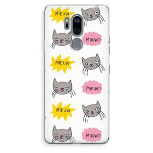 CaseCompany Meow: LG G7 Thinq Transparant Hoesje