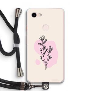 CaseCompany Roses are red: Pixel 3 XL Transparant Hoesje met koord