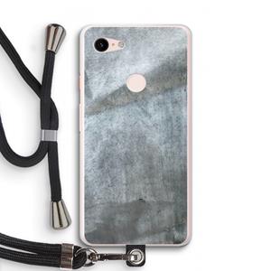 CaseCompany Grey Stone: Pixel 3 XL Transparant Hoesje met koord