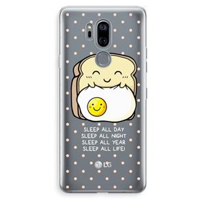 CaseCompany Sleep All Day: LG G7 Thinq Transparant Hoesje