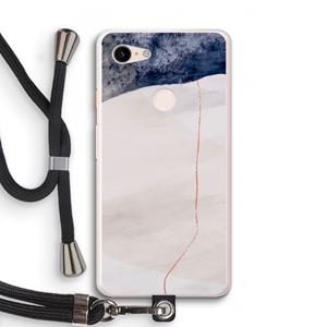 CaseCompany Stone White: Pixel 3 XL Transparant Hoesje met koord