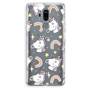 CaseCompany Rainbow Unicorn: LG G7 Thinq Transparant Hoesje