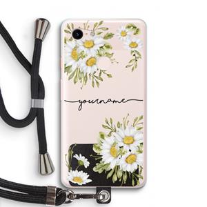 CaseCompany Daisies: Pixel 3 XL Transparant Hoesje met koord