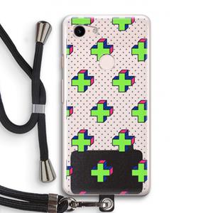 CaseCompany 8-bit N°10: Pixel 3 Transparant Hoesje met koord