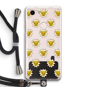 CaseCompany Leeuwenkoppen: Pixel 3 Transparant Hoesje met koord