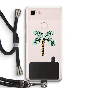 CaseCompany Palmboom: Pixel 3 Transparant Hoesje met koord