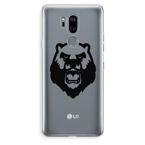 CaseCompany Angry Bear (black): LG G7 Thinq Transparant Hoesje