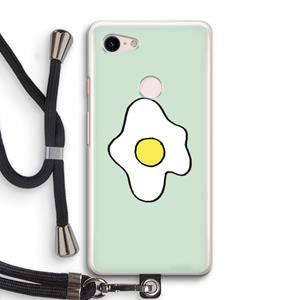 CaseCompany Spiegelei: Pixel 3 Transparant Hoesje met koord