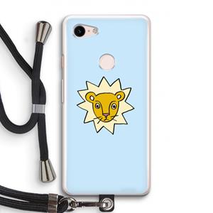 CaseCompany Kleine leeuw: Pixel 3 Transparant Hoesje met koord