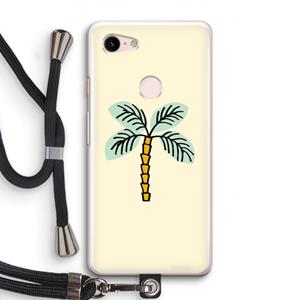 CaseCompany Palmboom: Pixel 3 Transparant Hoesje met koord