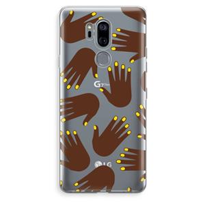 CaseCompany Hands dark: LG G7 Thinq Transparant Hoesje