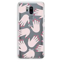 CaseCompany Hands pink: LG G7 Thinq Transparant Hoesje