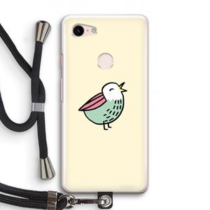 CaseCompany Birdy: Pixel 3 Transparant Hoesje met koord