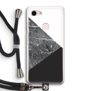 CaseCompany Combinatie marmer: Pixel 3 Transparant Hoesje met koord