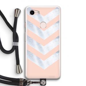 CaseCompany Marmeren pijlen: Pixel 3 Transparant Hoesje met koord