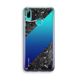 CaseCompany Zwart marmer: Huawei P Smart (2019) Transparant Hoesje