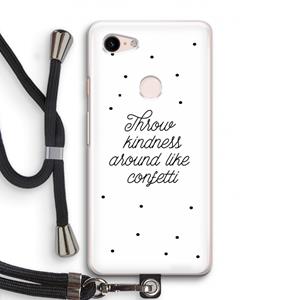 CaseCompany Confetti: Pixel 3 Transparant Hoesje met koord