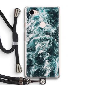 CaseCompany Zee golf: Pixel 3 Transparant Hoesje met koord