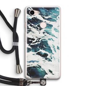 CaseCompany Golven: Pixel 3 Transparant Hoesje met koord